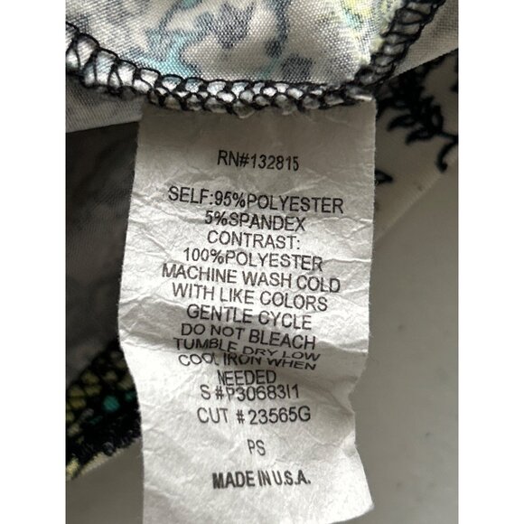 Bleeker & McDougal Womens Patterned Short Sleeve Top Lace Shoulder Design PS - Picture 5 of 7